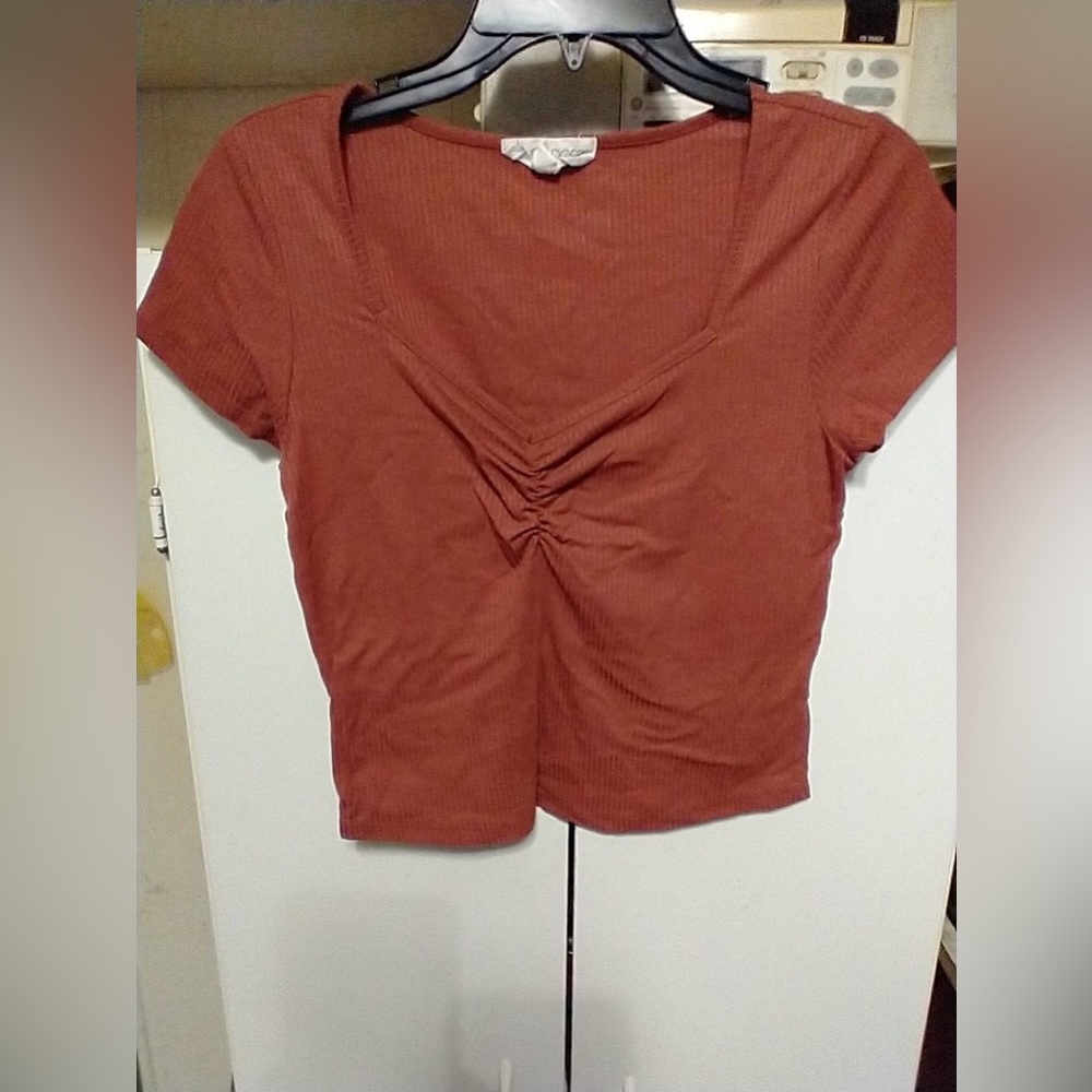 burnt red crop top from pink rose, size L